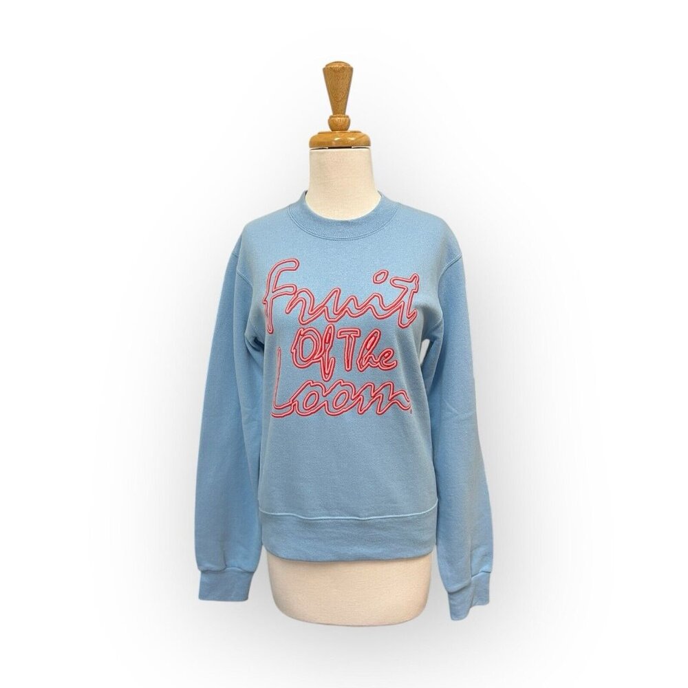 NEW Fruit Of The Loom x Cedric Charlier Blue Sweatshirt Size Xs Womens